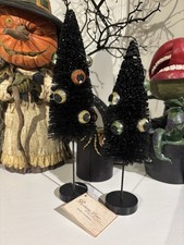 Bethany Lowe Eerie Eyeball Bottle Brush Trees Halloween