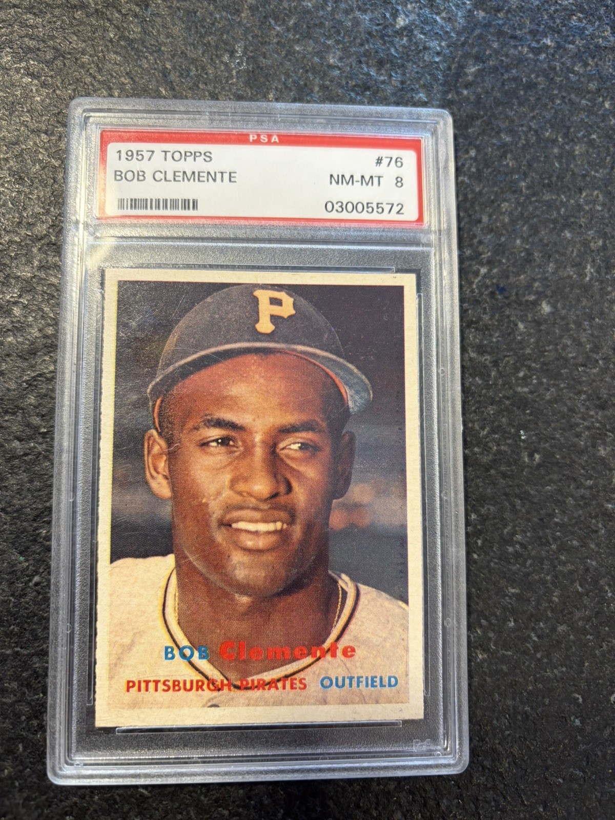 1957 Topps # 76 Bob Clemente PSA 8 NM-M