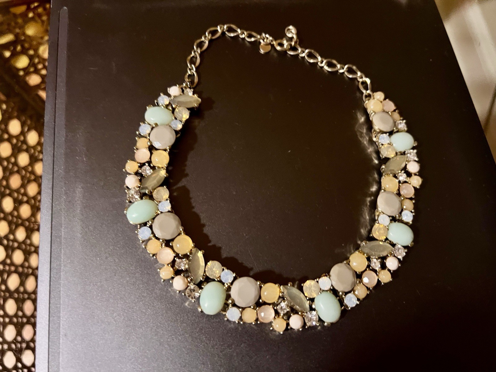 Multicolor Statement Collar Necklace with Lobster… - image 1