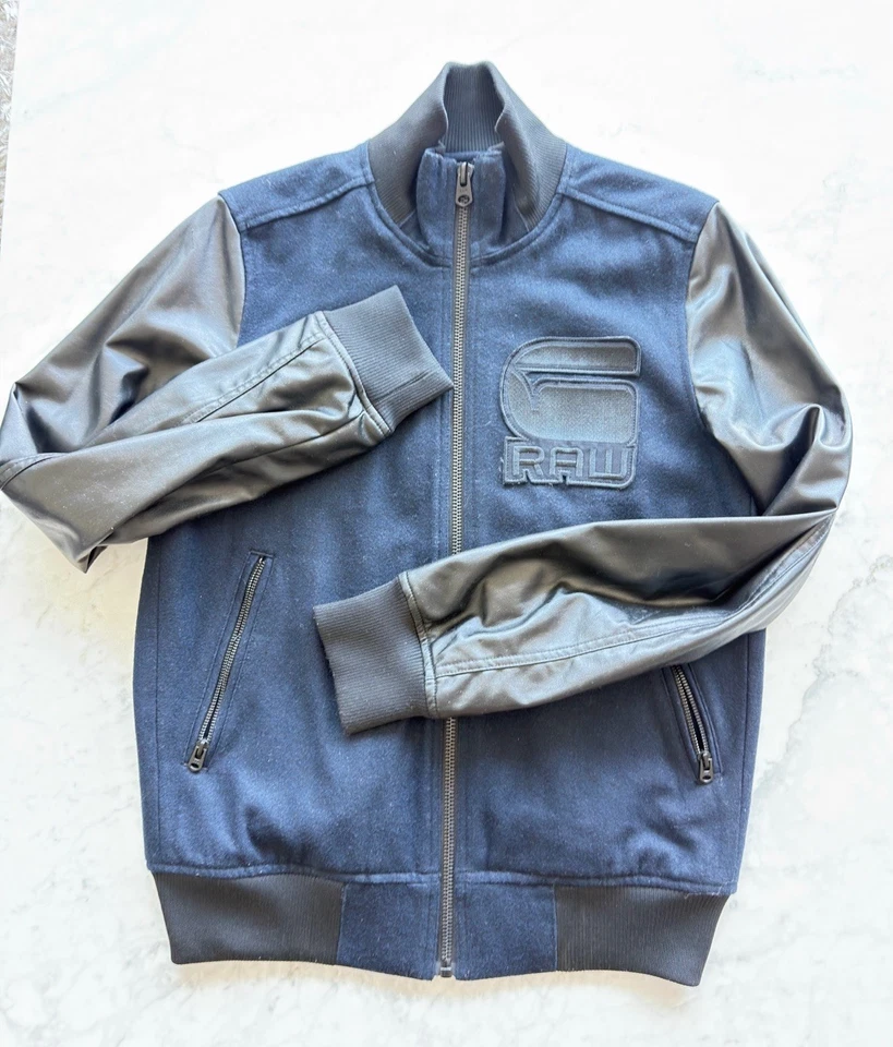 Chaqueta Bomber G-Star Azul Crudo Lana Nylon KRYV Rara Euro Italia París Nueva York Wow Foto 2 de 4