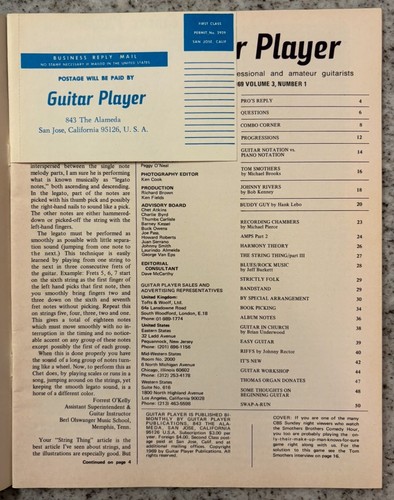 Guitar Player Magazine - Vol. 3 No. 1 - Feb 1969 - Vintage - VG+/NF Rare - Picture 13 of 24
