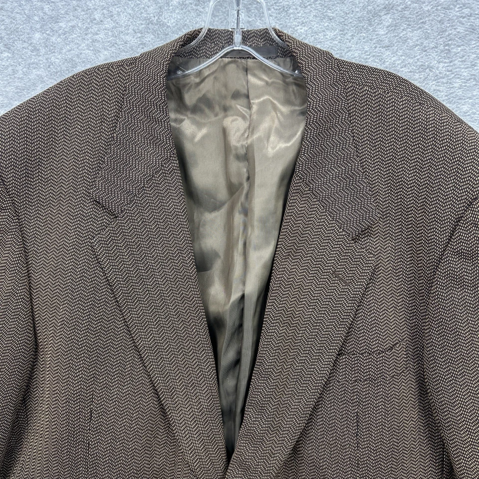 Blazer Jhane Barnes Para Hombres 46R Marrón Espiga Traje Abrigo Deportivo Chaqueta Unión EE. UU. Foto 3 de 4