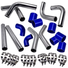 2.5" Universal Aluminum Turbo Intercooler Pipe Kit w/  Hose T-Bolt Clamps