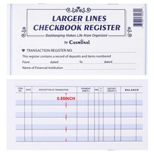 Larger Lines 20 Pack Checkbook Register, Check Registers for Personal Use, Bl...