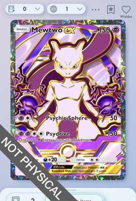 Pokemon TCG POCKET - Mewtwo Full Art 2 , Deluxe EX, English