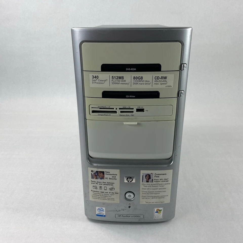 HP Pavilion a1000n MT Intel Celeron 2.93GHz 1GB RAM No HDD No OS - Image 2 of 4