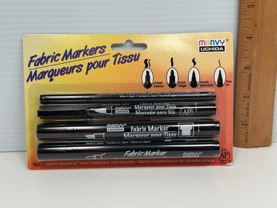 Marvy Uchida Fabric Marker Multi Tip 4 Pack 5124-4A Wearable Art Embellishments