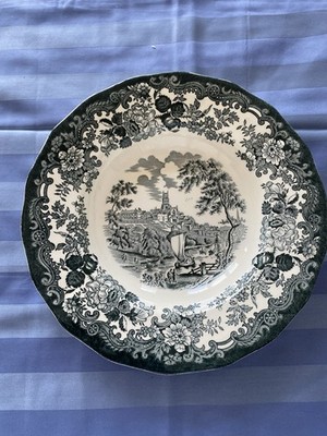VTG Palissy Royal Worcester Gr.Game Series Suburb Scene Porcelain Soup Plate 9''D
