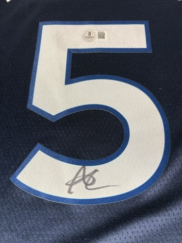 Maglia Nike firmata Anthony Edwards autografo Minnesota Timberwolves rara Beckett - Foto 6 di 21