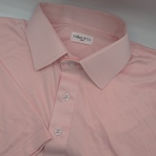Collars and Co Dress Collar Polo Shirt Mens Large Pink Performance Stretch
