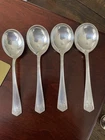 International DEVONSHIRE Pattern STERLING SILVER 5 3/8" BOUILLON SOUP SPOONS (4)