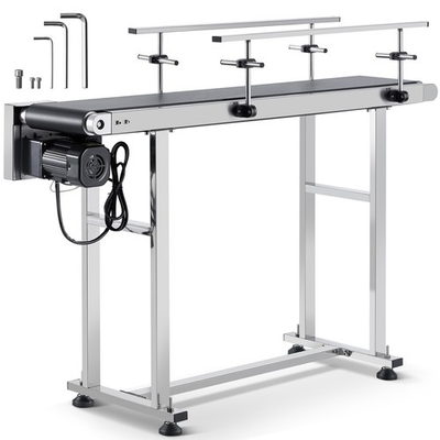 #ad #ad Belt Conveyor PVC Stainless Steel Belt Conveyor 47quot;x7.8quot; Double Guardrail $206.99