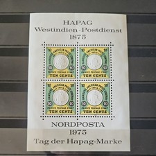 DT. REICH SCHIFFSPOST Nr 2 HAPAG 1879 ND 1975 ** Nordposta Westindien Nachdruck