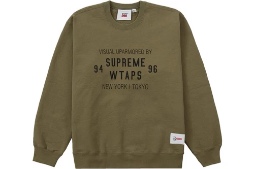 Col rond Supreme WTAPS vert olive moyen