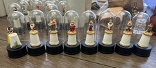 Vtg Disney Snow White and the Seven Dwarfs Domed Thimble set w/acrylic Stand