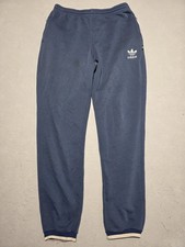 Vintage 90s Y2K Adidas Trefoil Sweatpants Made in Hungary Blue Fleece Joggers XL