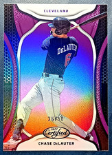 CHASE DELAUTER 2023 PANINI CHRONICLES CERTIFIED BASEBALL MIRROR PURPLE #10 26/50