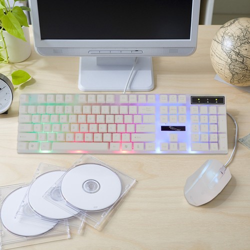Keyboard and Mouse Set Computer Wired Led Mechanical USB Backlit - 第 9/12 張圖片