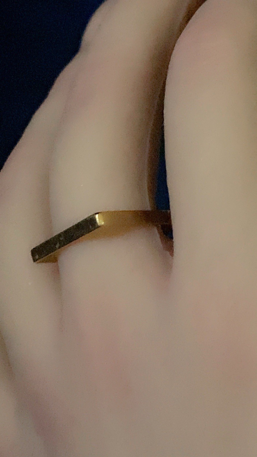 18k Solid Gold Custom Made Square Ring - image 1