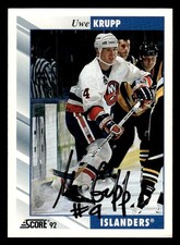 1992 Score Hockey #77 Uwe Krupp Signed Autograph (no COA)