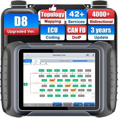 XTOOL D8S V2.0 OBD2 Scanner ECU Coding Bidirectional Diagnostic Tool 42+ Resets