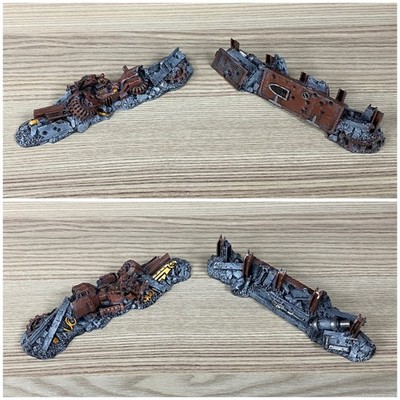 2 3D Gedruckte Barrikaden Sci-Fi Tisch-Wargaming Szene Streu-Terrain