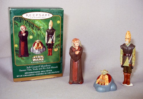 2000 HALLMARK KEEPSAKE MINIATURE XMAS ORNAMENTS STAR WARS JEDI COUNCIL MEMBERS - Picture 10 of 10