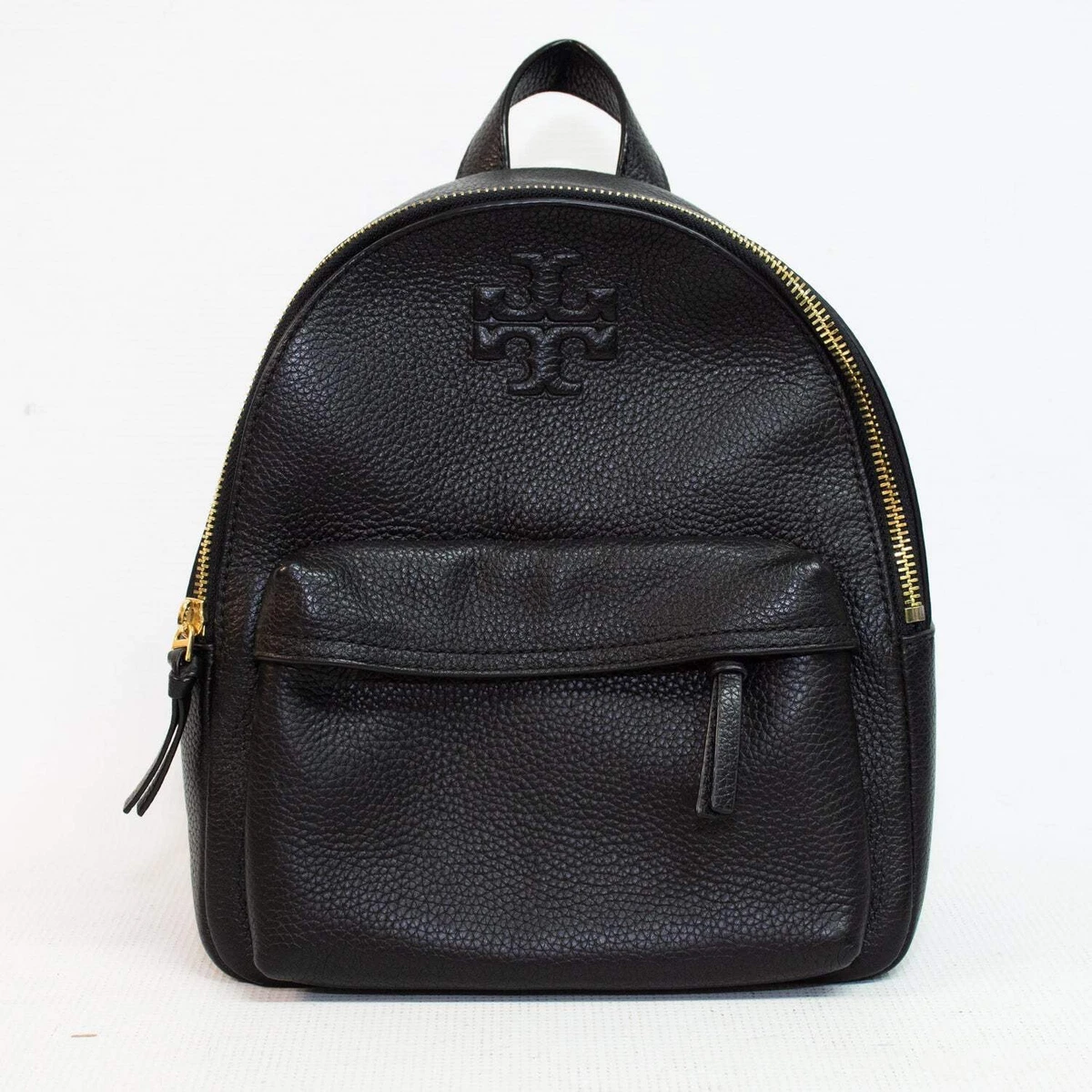 Tory Burch Black Saffiano Leather Mini Backpack with Gold Hardware Tory Burch black leather Thea mini backpack main image 4