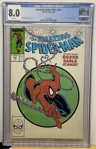 Amazing Spider-Man 301 1988 CGC 8.0 VF Iconic Todd McFarlane Red Suit Spider-Man