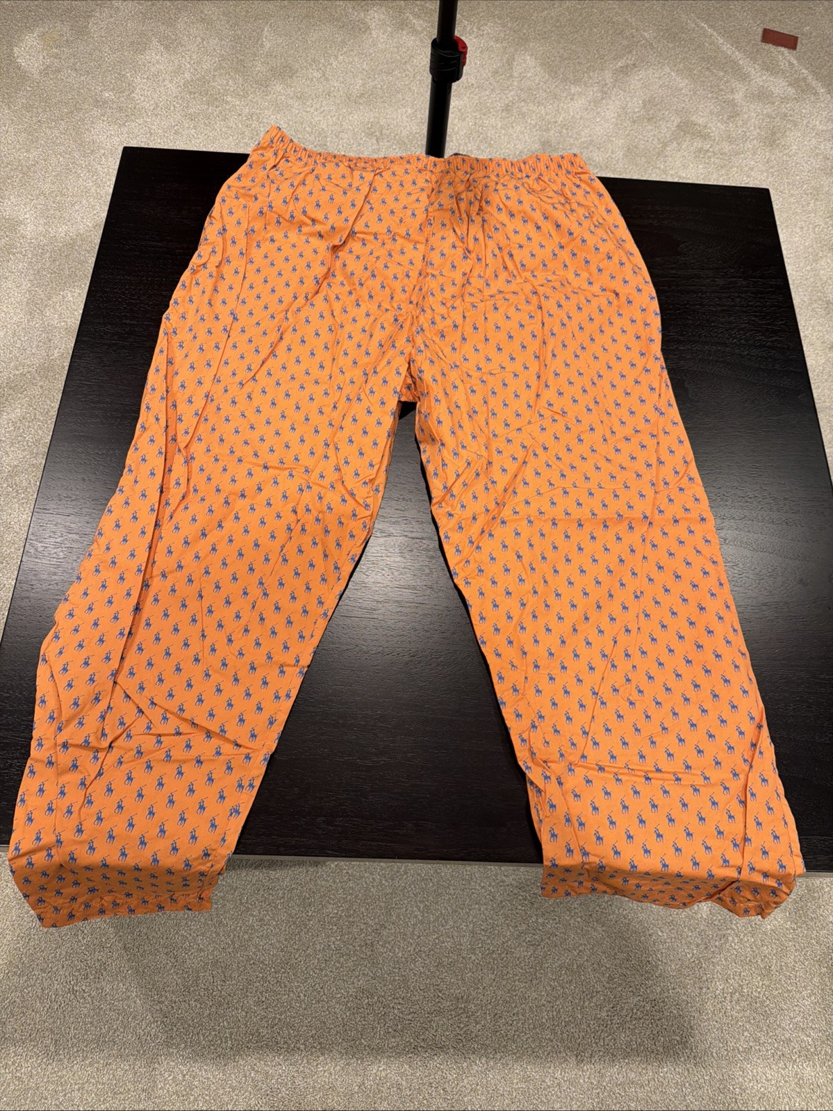 Polo Ralph Lauren All Over Pony Sleepwear Orange  Pajama Pants Size L Brand New thumbnail 6