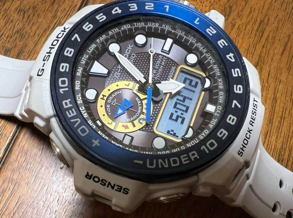 CASIO G-SHOCK GULFMASTER GWN-1000E-Electric Wave Solar, White Watch, From Japan - Image 2 of 4