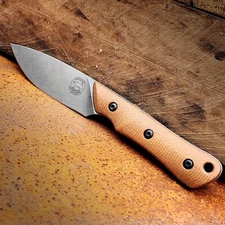 White River Smith & Sons Brave CPM Magnacut Knife Natural Burlap Micarta Handle