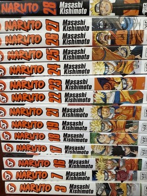 Naruto 34 Book Lot Books 3,7-9,13-19,21-28,30-32,34,36-42,44,48-51