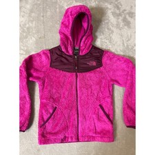 The North Face Fleece Hoodie Jacket Girls Small 7/8 Fuchsia Full Zip Outdoor