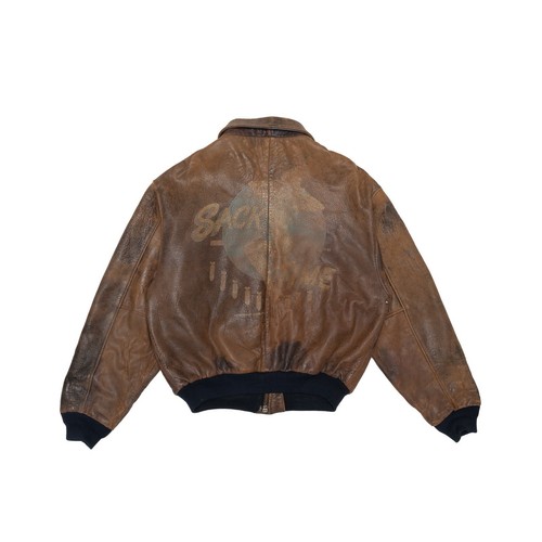 Vintage Avirex 1985 Sack Time Pin Up Type A-2 Flight Brown Lederjacke Herren: L - Bild 6 von 15
