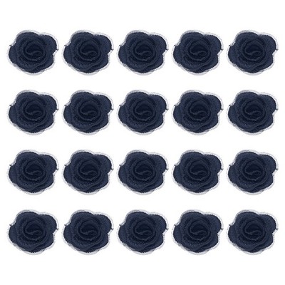 20 Pcs Floral Applique, 3D Flower Lace Applique Sew on Patch, 2.8cm Navy Blue