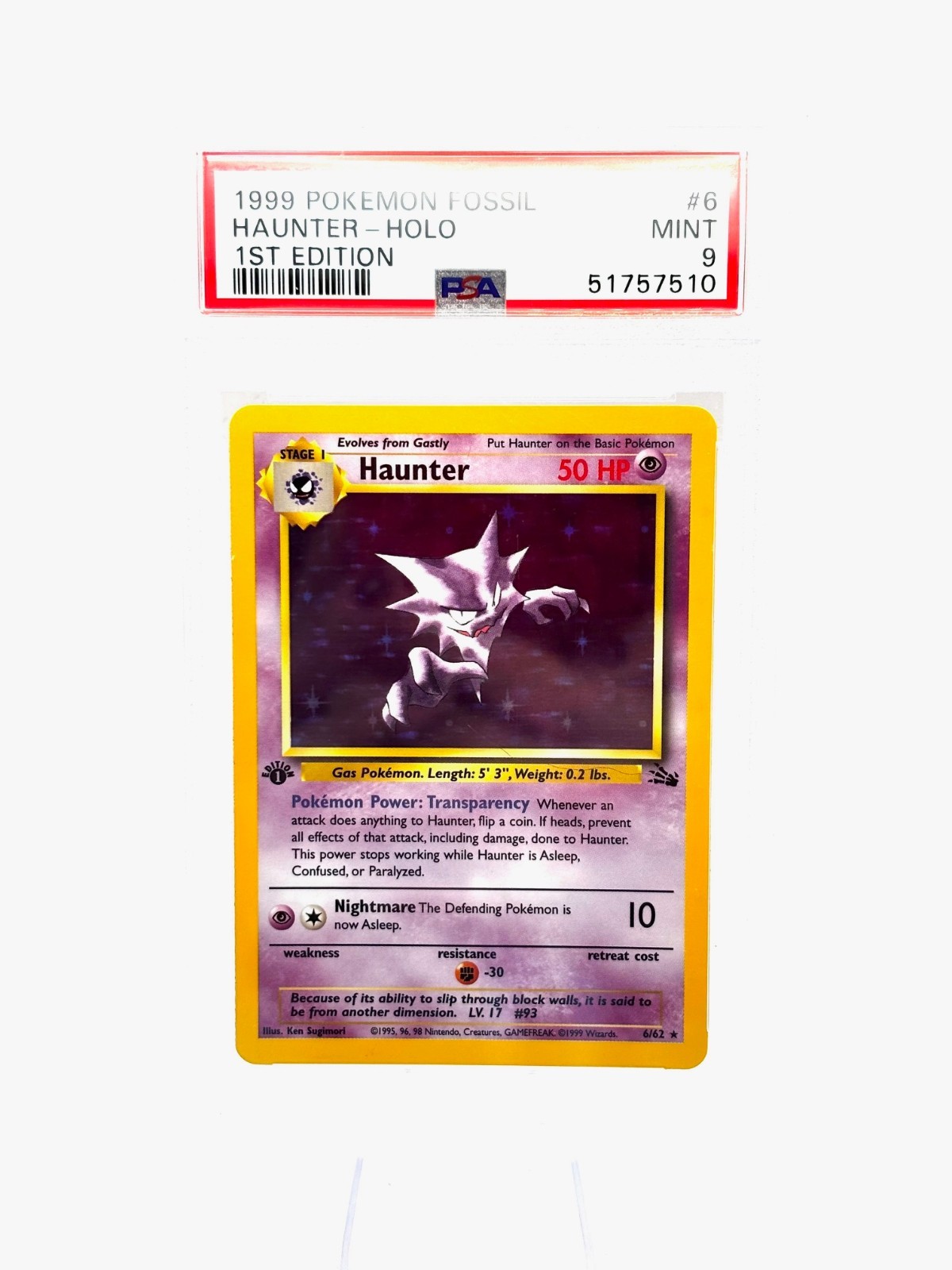 HAUNTER [1ST EDITION] FOSSIL PSA 9 #6 - POP 2000! $3k 10 Candidate cgc