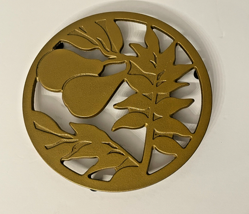 Tree Trivit Pattern SDS Decorative Gold Cast iron trivet w/ Pear Tree pattern design Autumn ...