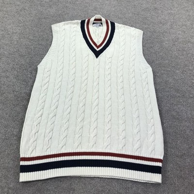 JW Anderson x Uniqlo Sweater Vest Mens Large White Cable Knit V-Neck  Cricket