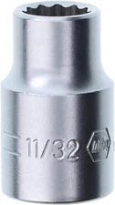 Wiha 33771 12 Point - 3/8 Inch Drive Socket - 11/32"