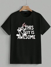 Image of Looney Tunes Bugs Bunny "This Guy Is Awesome" Cartoon Graphic Tee Top Unisex