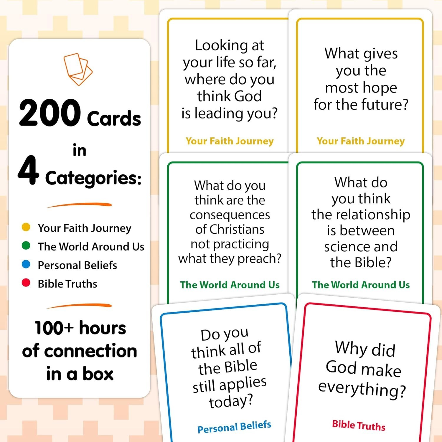 200 Conversation Cards for Christians Game - Explore Your Faith and Have Fun ... thumbnail 4