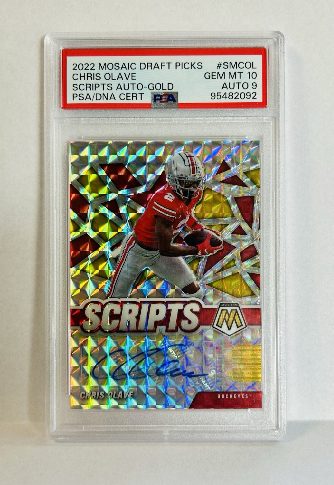 Chris Olave Panini Mosaic Draft Picks Scripts Autographs #SMCOL Gold