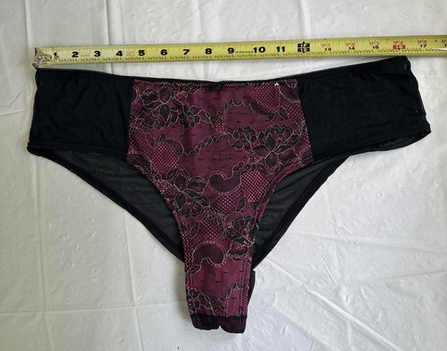 Bragas Ropa Interior De Colección Cacique Cheeky 18/20 Malla Transparente Encaje Metálico - Imagen 11 de 12