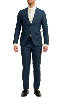 Hugo Boss Men's ''Reymond/Wenten'' Extra Slim Fit Blue Wool Suit US 38R IT 48R