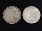 1921 Morgan & 1922 Peace Silver Dollars NICE!