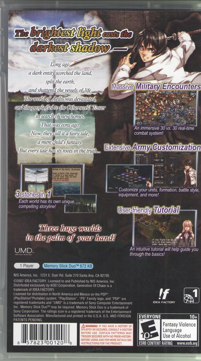 In the Eye of Chaos 英語版 Aedis Eclipse: Generation of Chaos for Sony PSP