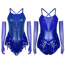 Women Dance Performance Dancewear Tango Bodysuit Salsa Cocktail Latin Unitard