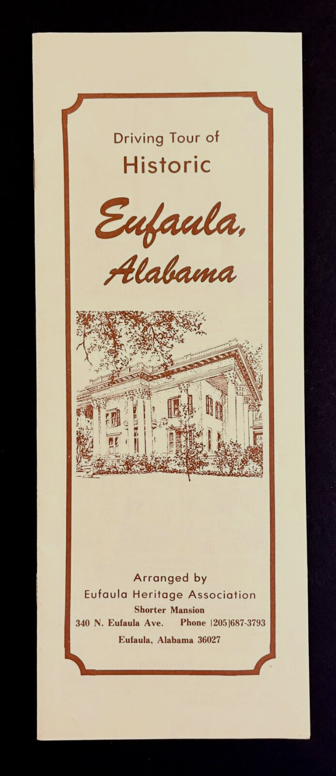 1980s Eufaula Alabama Driving Tour VTG Travel Brochure Historic