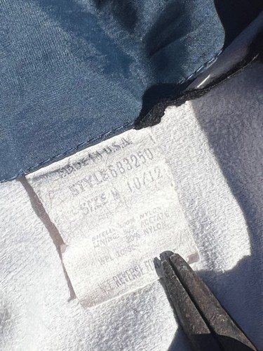 Vintage San Felipe Navy Blue Snap Up Windbreaker 1881 Charity Medium 10 12  - Picture 10 of 10